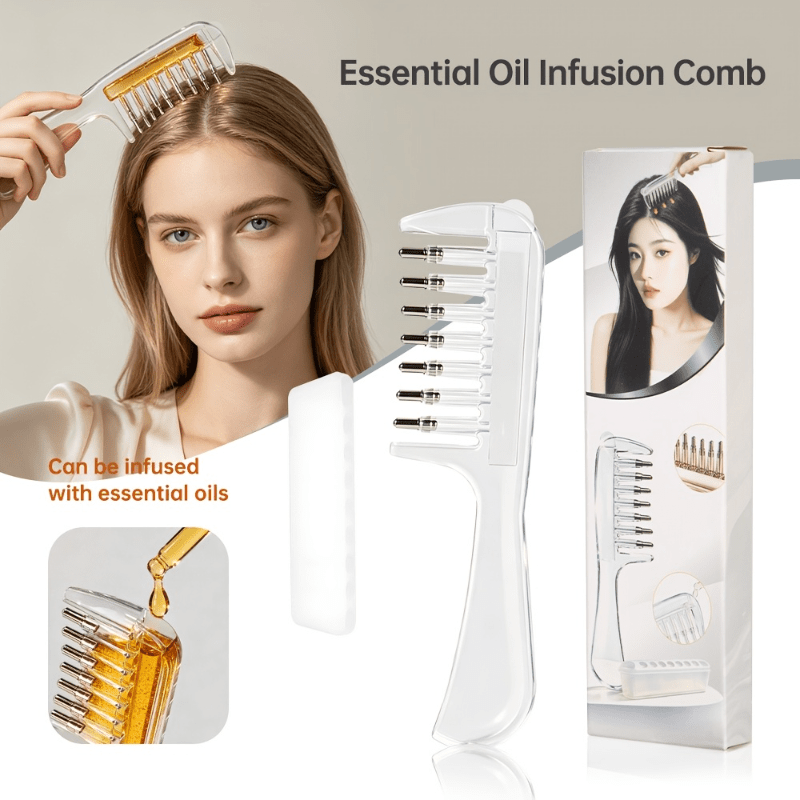 Growth Factor Serum - مشط شعر شفاف لتطبيق الزيوت العطرية،