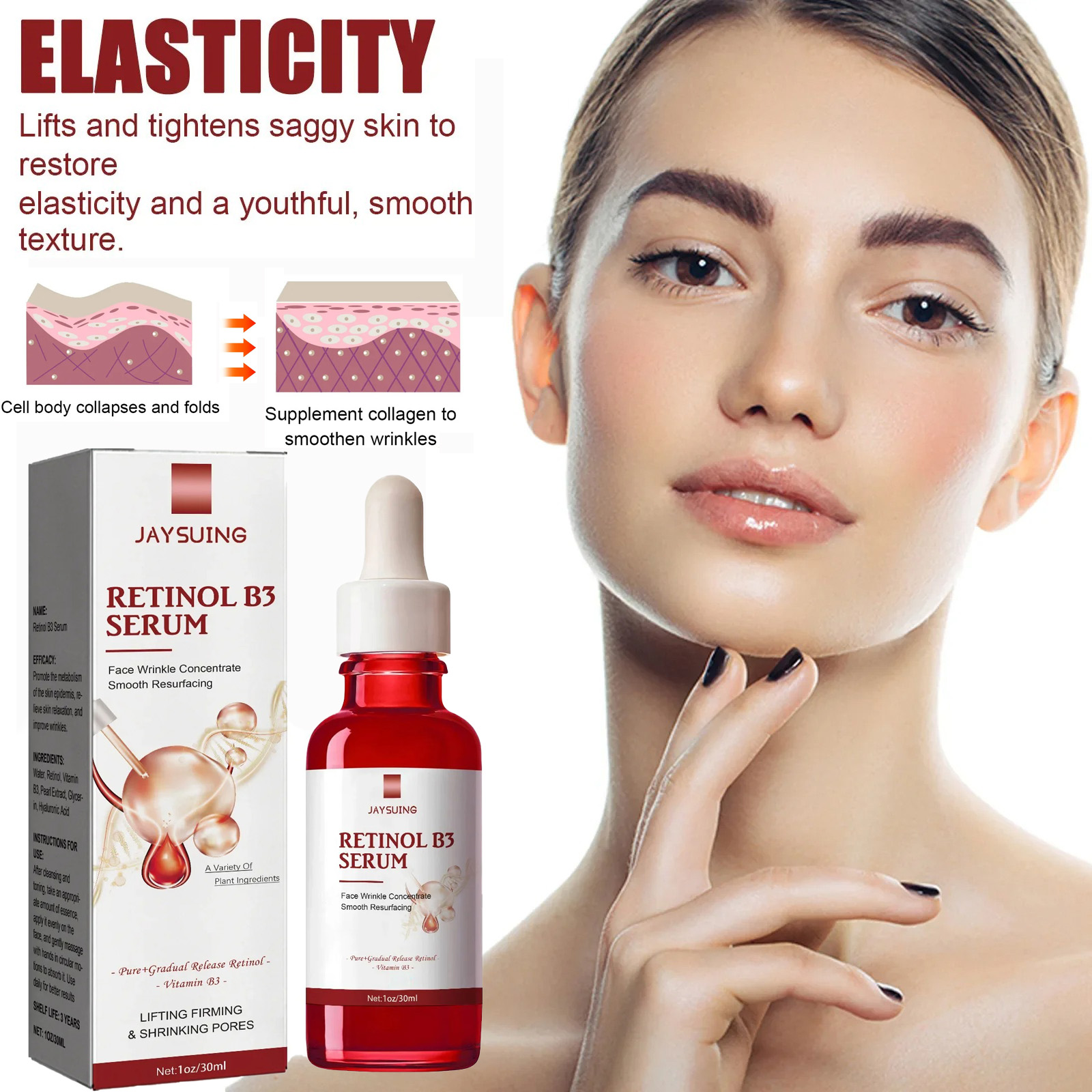 Growth Factor Serum - إزالة W-rinkles جوهر مكافحة A-ging تتلاشى